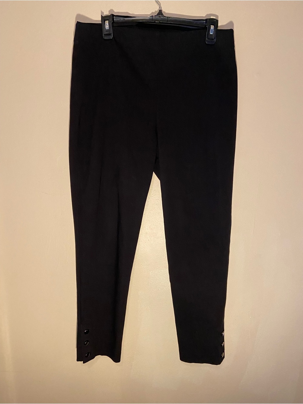 Van Heusen Black Capris with Hem Button Detail